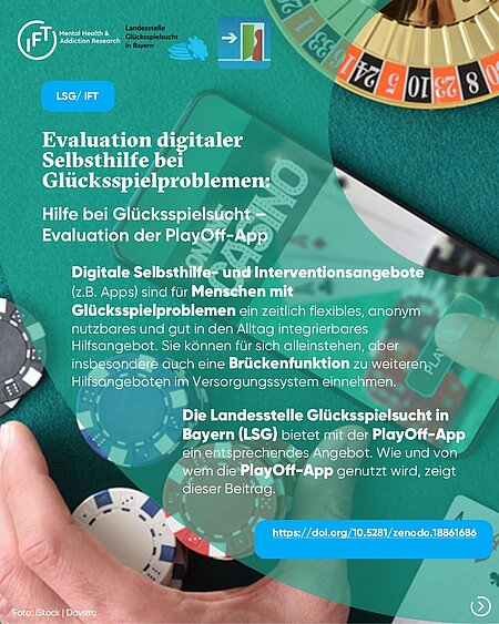 Sehr schön! 

Der Evaluationsbericht zur Selbsthilfe-App PlayOff der Landesstelle Glücksspielsucht in Bayern ist erschienen.

https://zenodo.org/records/18861686